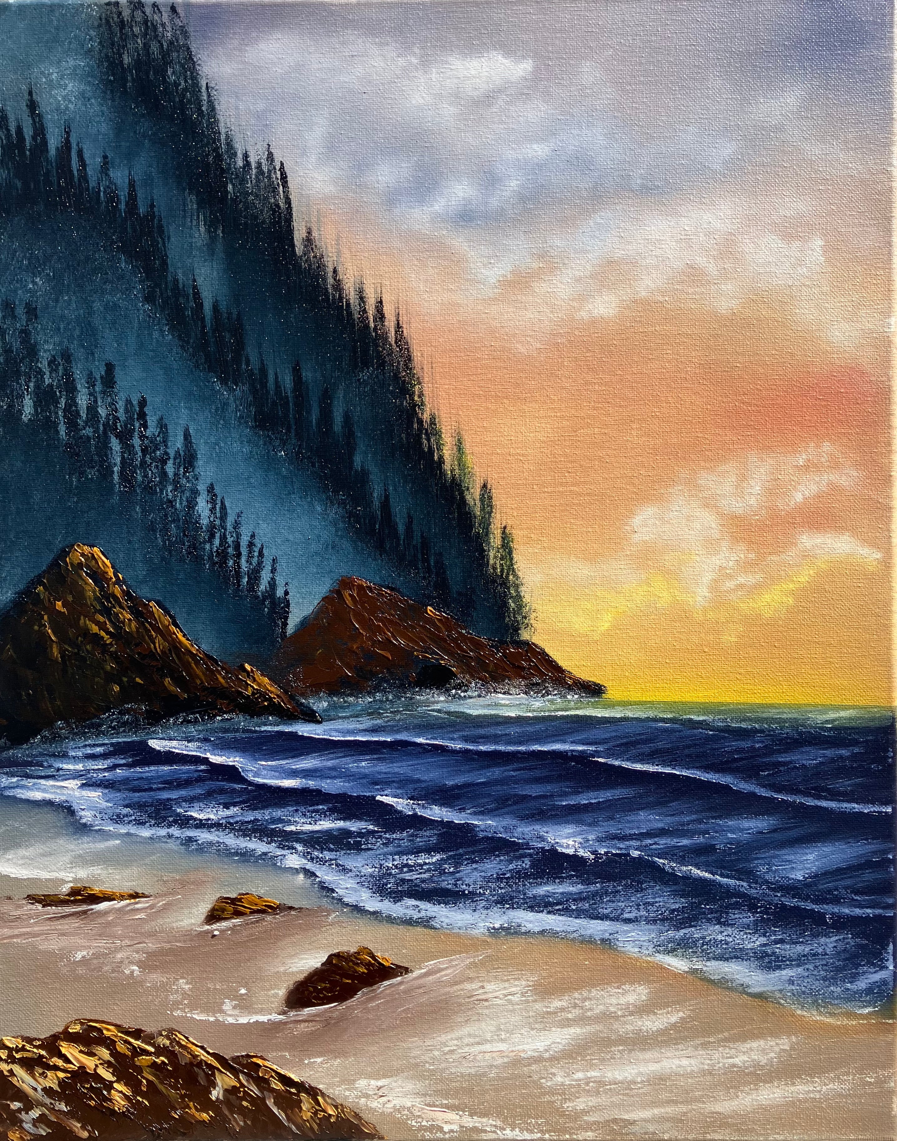 Twilight Shore 16x20 Original Oil on Canvas