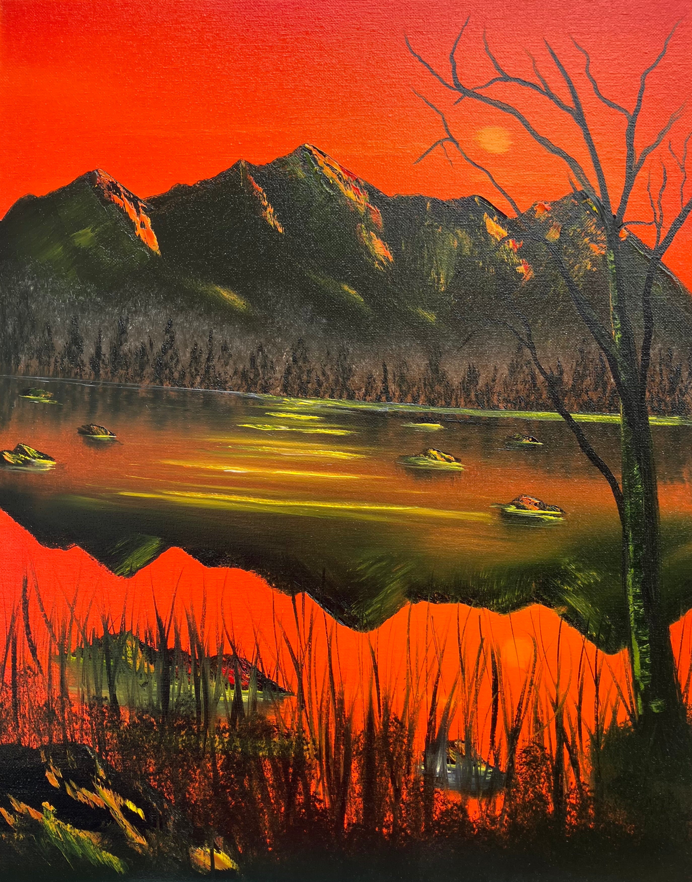 Burning Horizon 16x20 Original Oil on Canvas