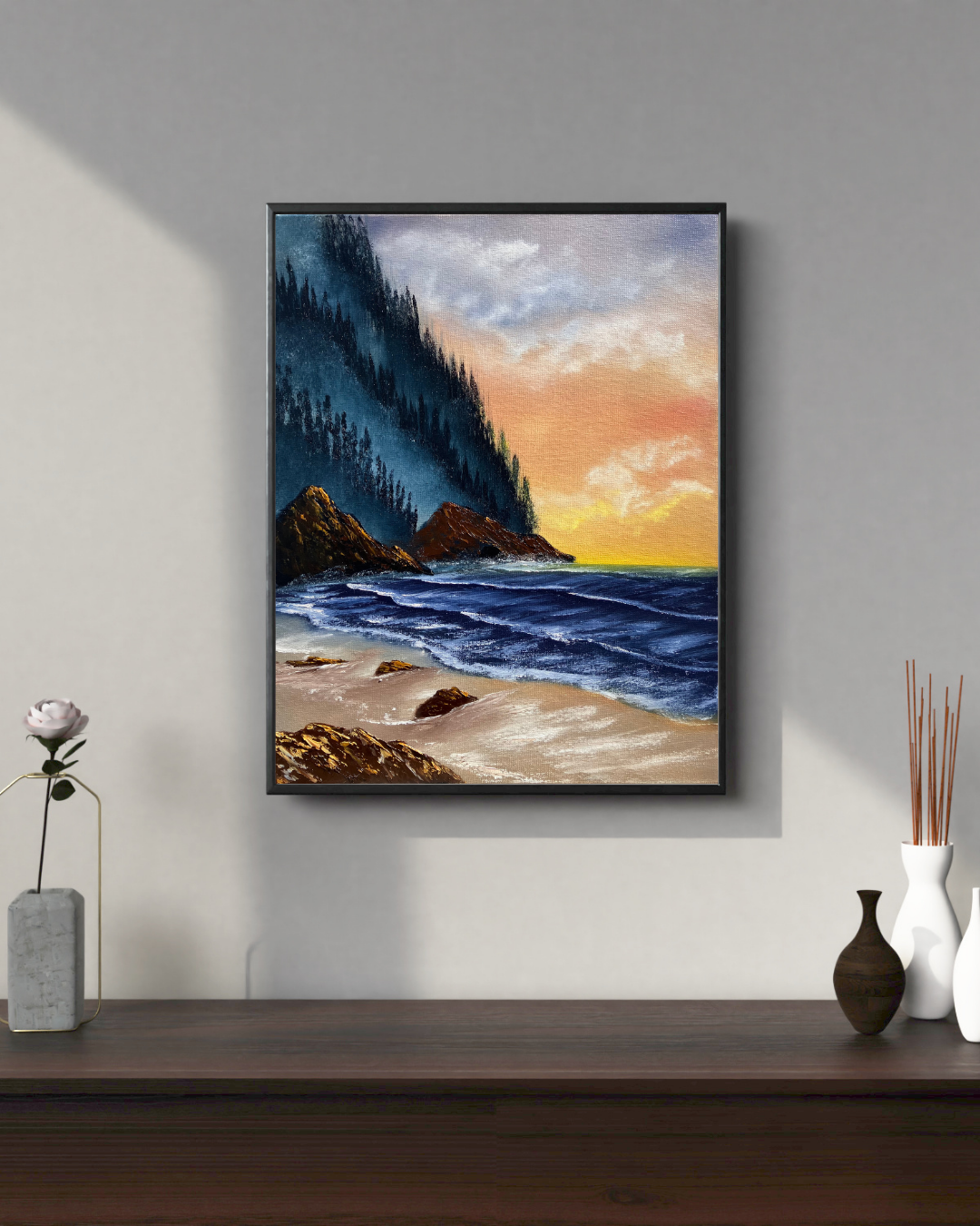 Twilight Shore 16x20 Original Oil on Canvas